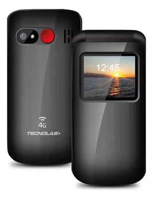 TELEFONO CELULAR 4G SENIOR ADULTO MAYOR TIPO ALMEJA BLACK TL456BK