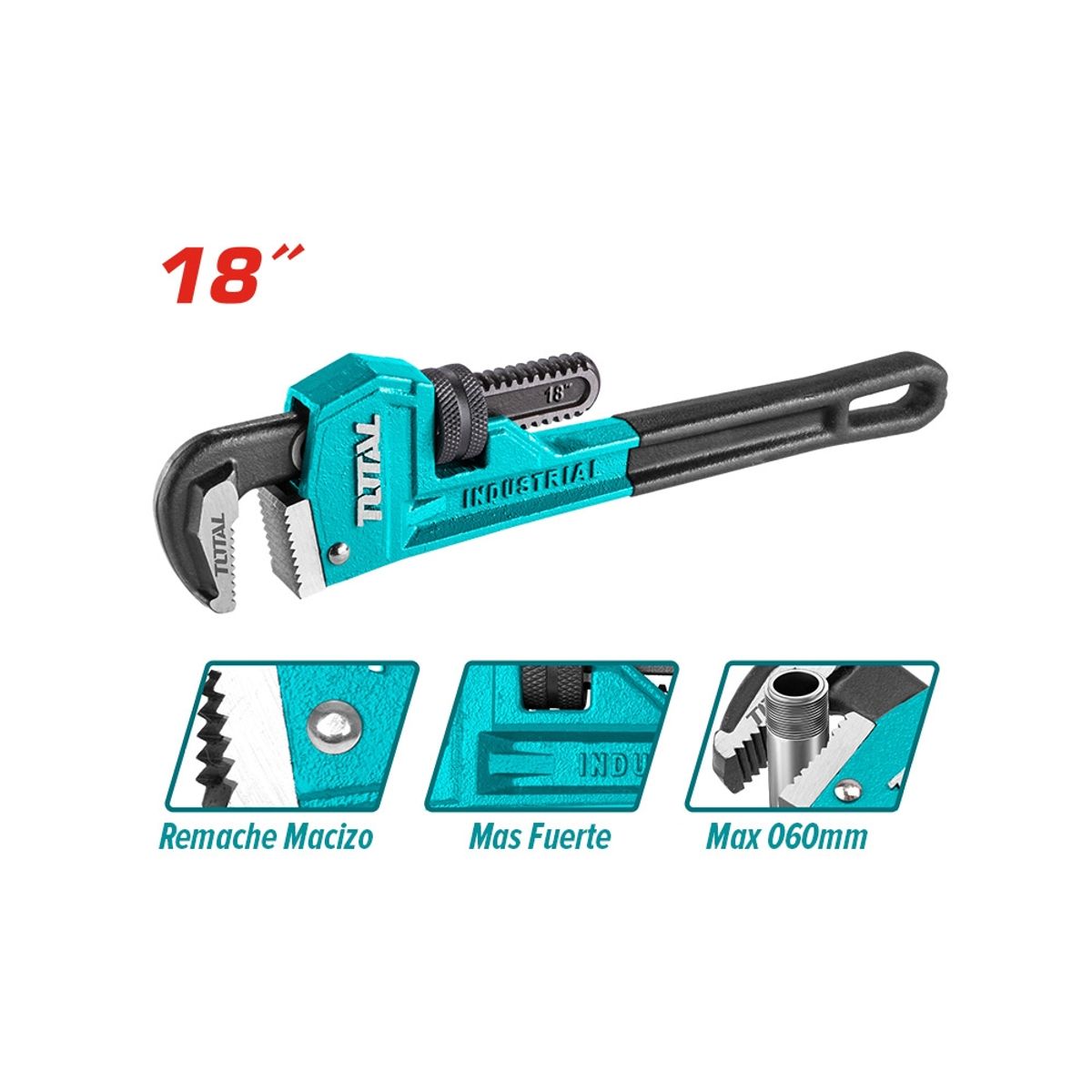 TOTAL TOOLS - Llave Stillson 18 Pulgadas Industrial TOTAL