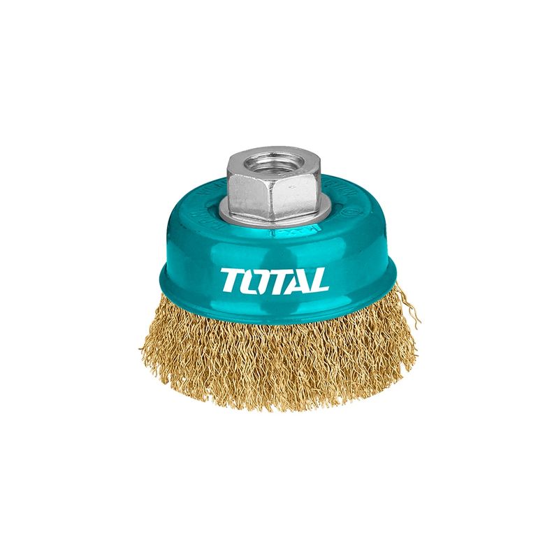 TOTAL TOOLS - Grata Escobilla Copa Acero Rizado 3 Pulgadas 75mm TOTAL