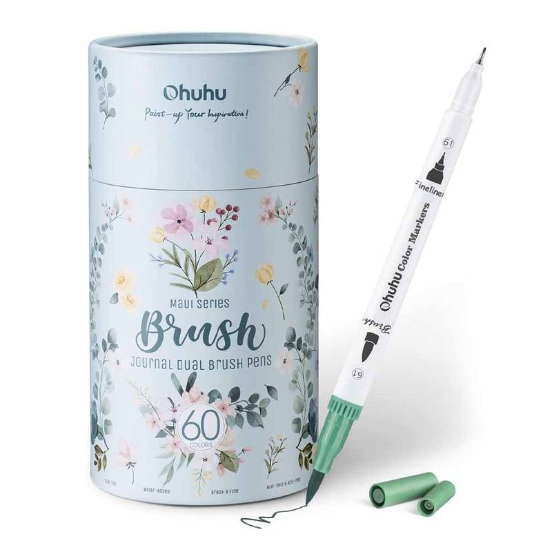 OHUHU - Ohuhu Maui 60 Marcadores A Base De Agua, Pincel Y Fineliner