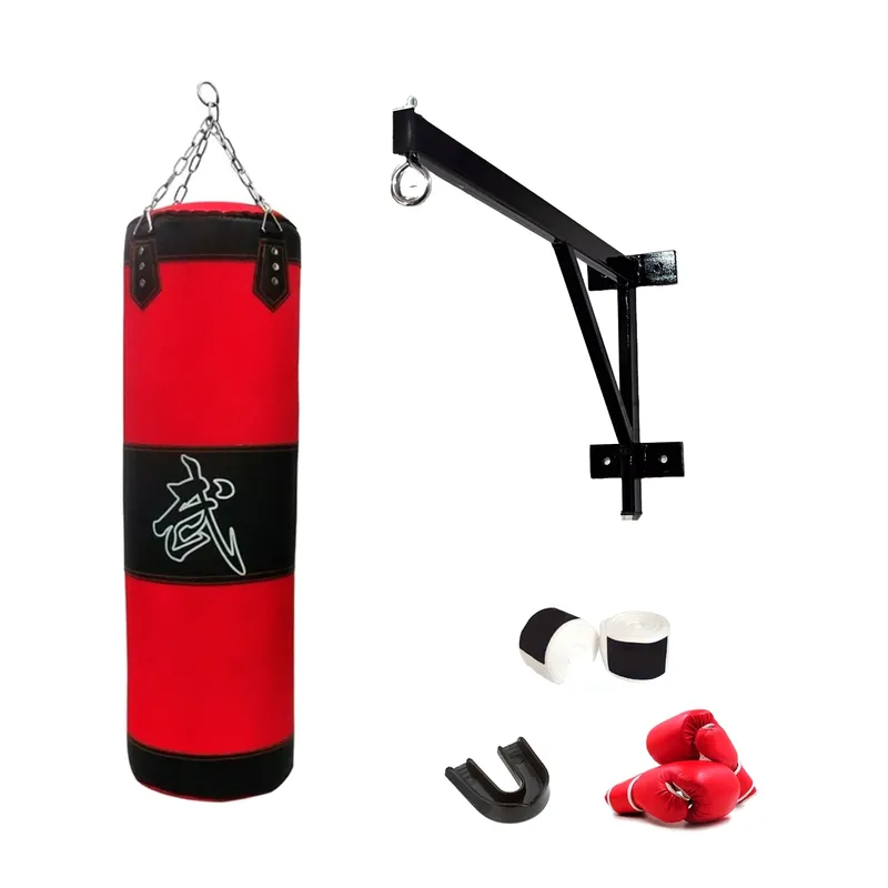 LUMAX - Bolsa de Boxeo + Guantes + Soporte con Pernos Mosqueton