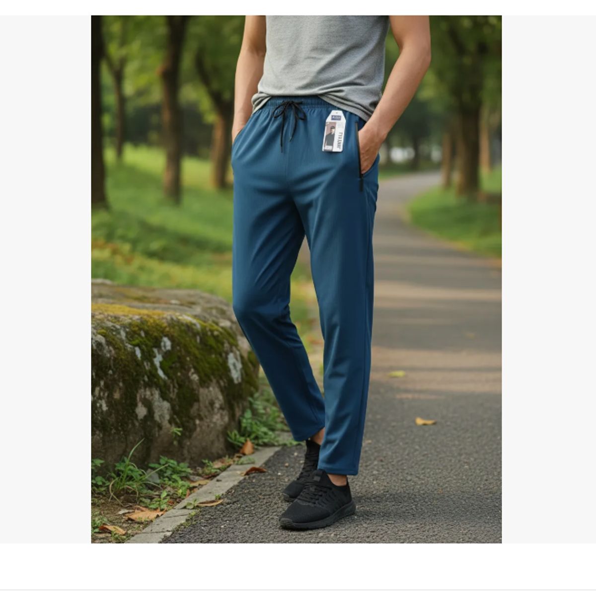 AGW - Pack 3 Pantalones Buzo Hombre Liso Secado Rápido Sin Puño