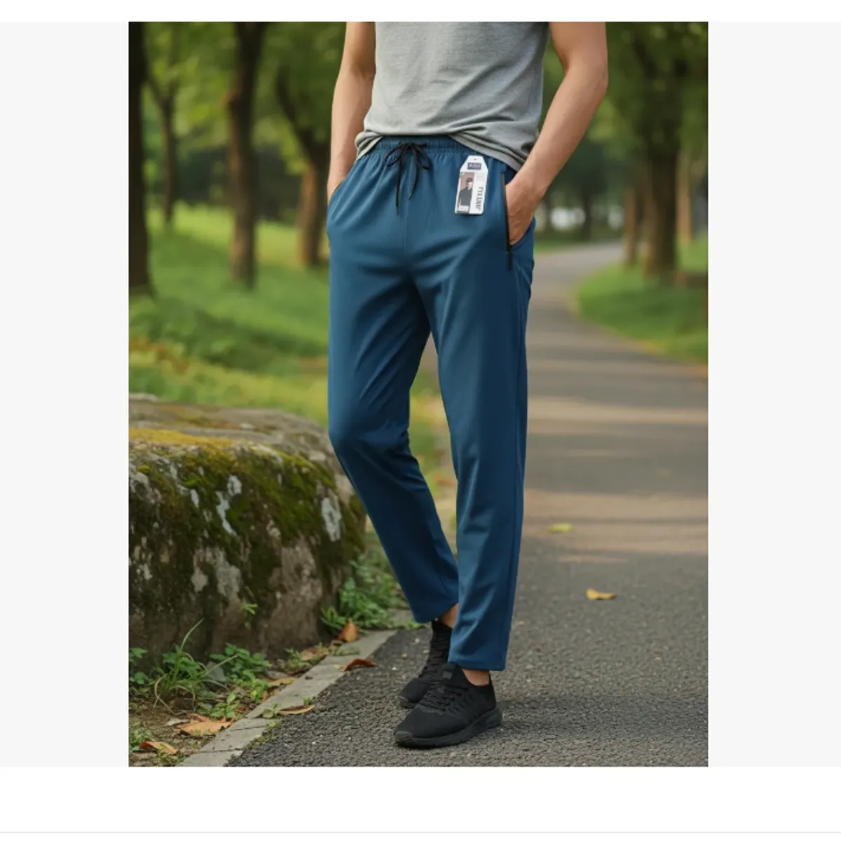 AGW - Pack 3 Pantalones Buzo Hombre Liso Secado Rápido Sin Puño