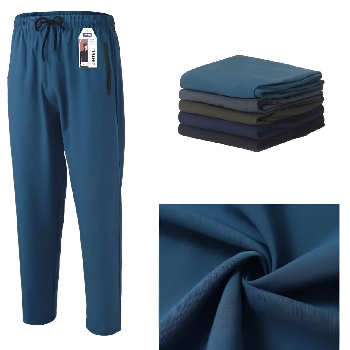 AGW - Pack 3 Pantalones Buzo Hombre Liso Secado Rápido Sin Puño