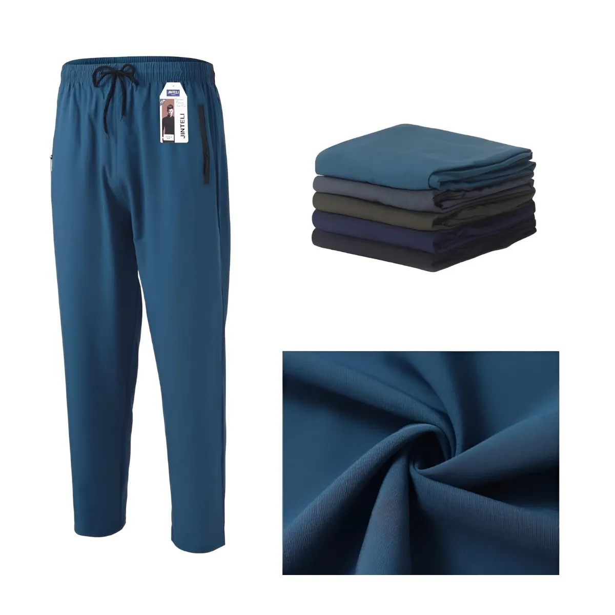 AGW - Pack 3 Pantalones Buzo Hombre Liso Secado Rápido Sin Puño