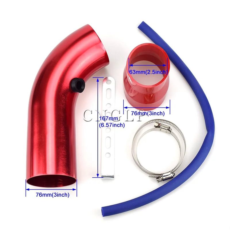 GENERICO - Tubo de admisión de aire de 3 76mm Kit de tubo de inducción