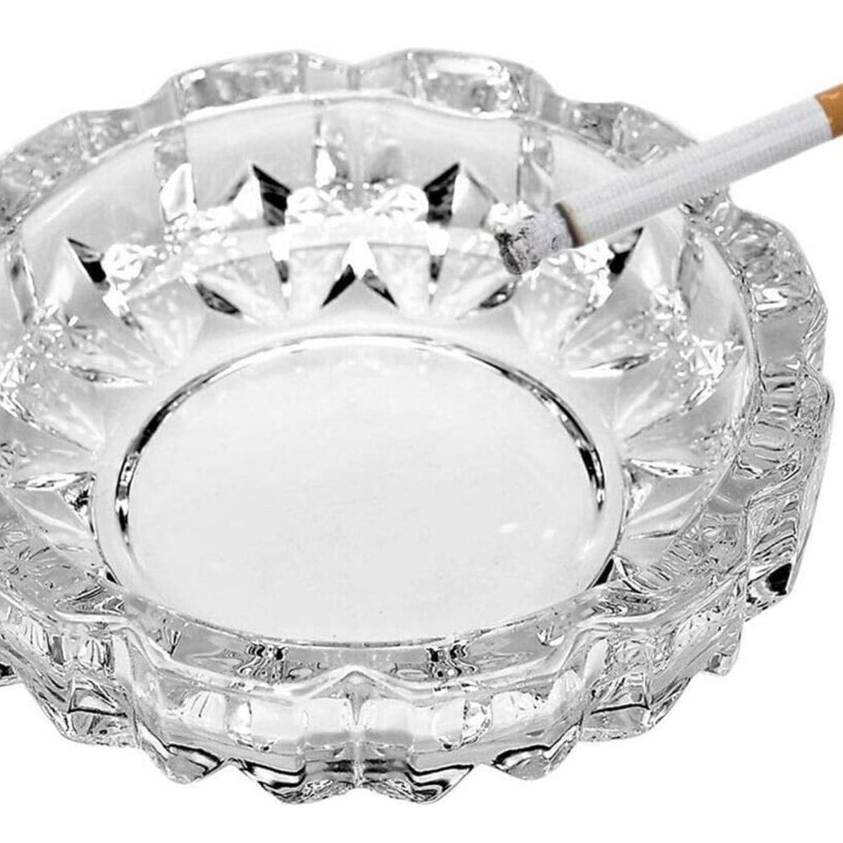 IMPORTCLICK - Set 3 Ceniceros Vidrio Redondo Tallado 11x2 CM - Turquesa