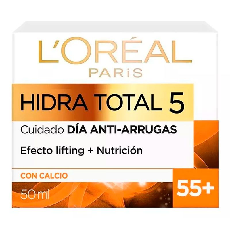 LOREAL PARIS - Loreal Crema facial dia hidratante total 5 anti-arrugas 55+ 50ml.