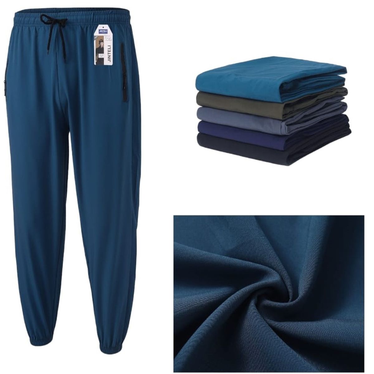 AGW - Pack 3 Pantalones Buzo Hombre Liso Secado Rápido Con Puño