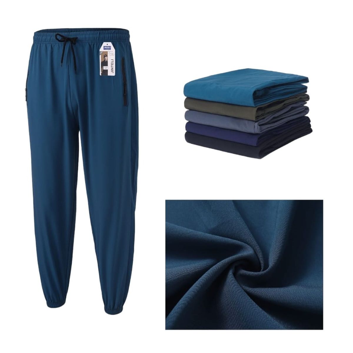 AGW - Pack 3 Pantalones Buzo Hombre Liso Secado Rápido Con Puño