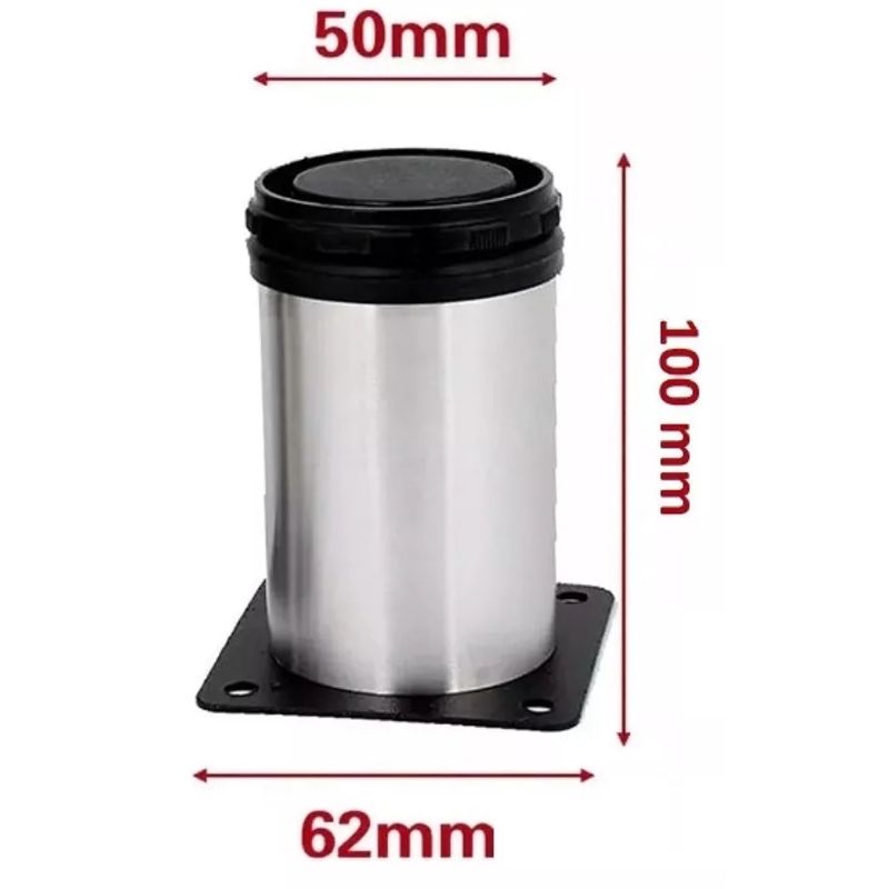 GENERICO - Patas Cortas Metálicas 100x50 Mm S/tornillos Pack 4 Unidades