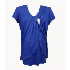 DMOM - Polera Maternal y Lactancia en Capas color Azulino