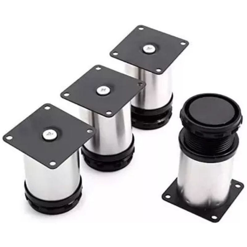 GENERICO - Patas Cortas Metálicas 150x50 Mm S/tornillos Pack 4 Unidades