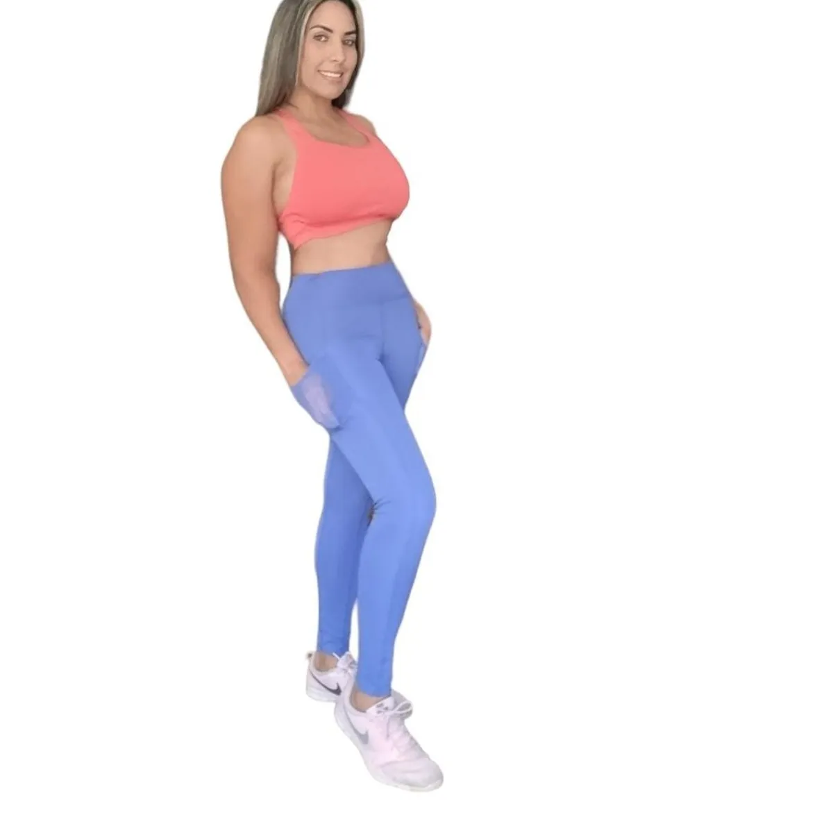 AGW - Pack 3 Calzas Deportivas Con Bolsillos Lisa Mujer