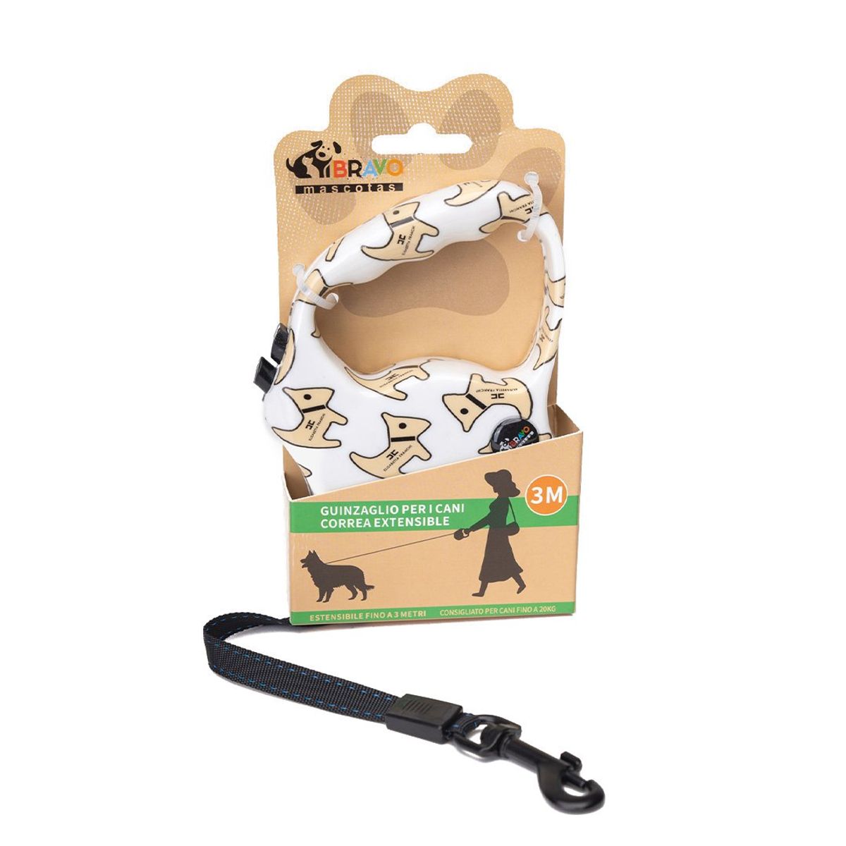 CHINITOWN - Correa Retráctil con Diseño Blanco Chinitown