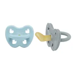 HEVEA - 2 Pack Chupete de caucho Maya Blue & Thunder Grey