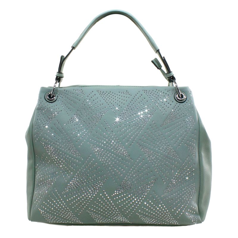 MAILEA - Cartera ecocuero lurex frontal para mujer verde