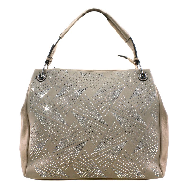 MAILEA - Cartera ecocuero lurex frontal para mujer taupe