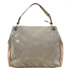 MAILEA - Cartera ecocuero lurex frontal para mujer taupe