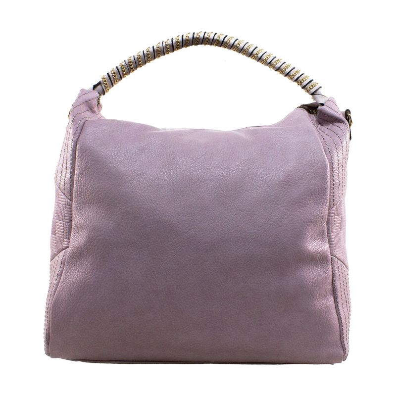 MAILEA - Cartera ecocuero con manilla cadena para mujer rosado