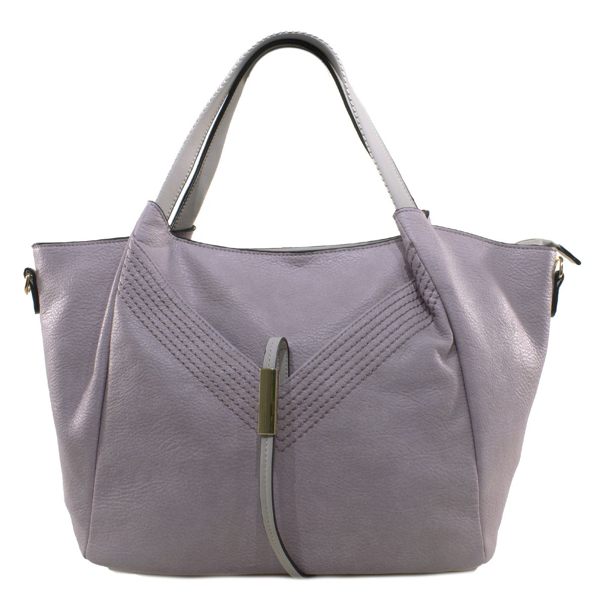 MAILEA - Cartera ecocuero con lazo y placa para mujer lila