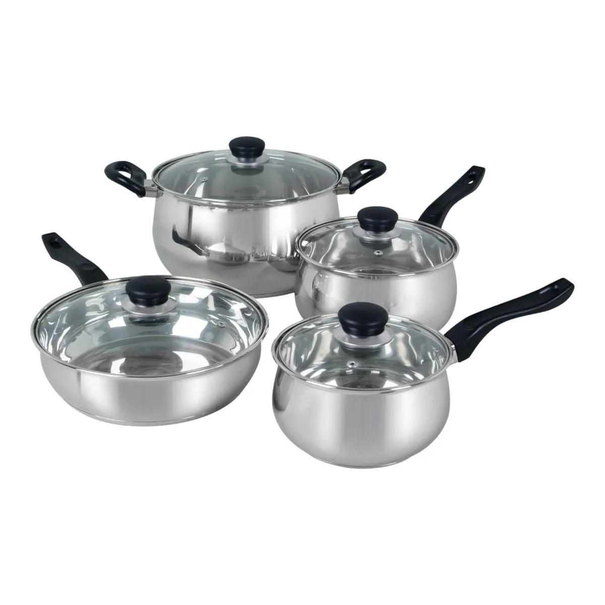 OSTER - Batería de cocina acero inoxidable 8 piezas Rametto Oster