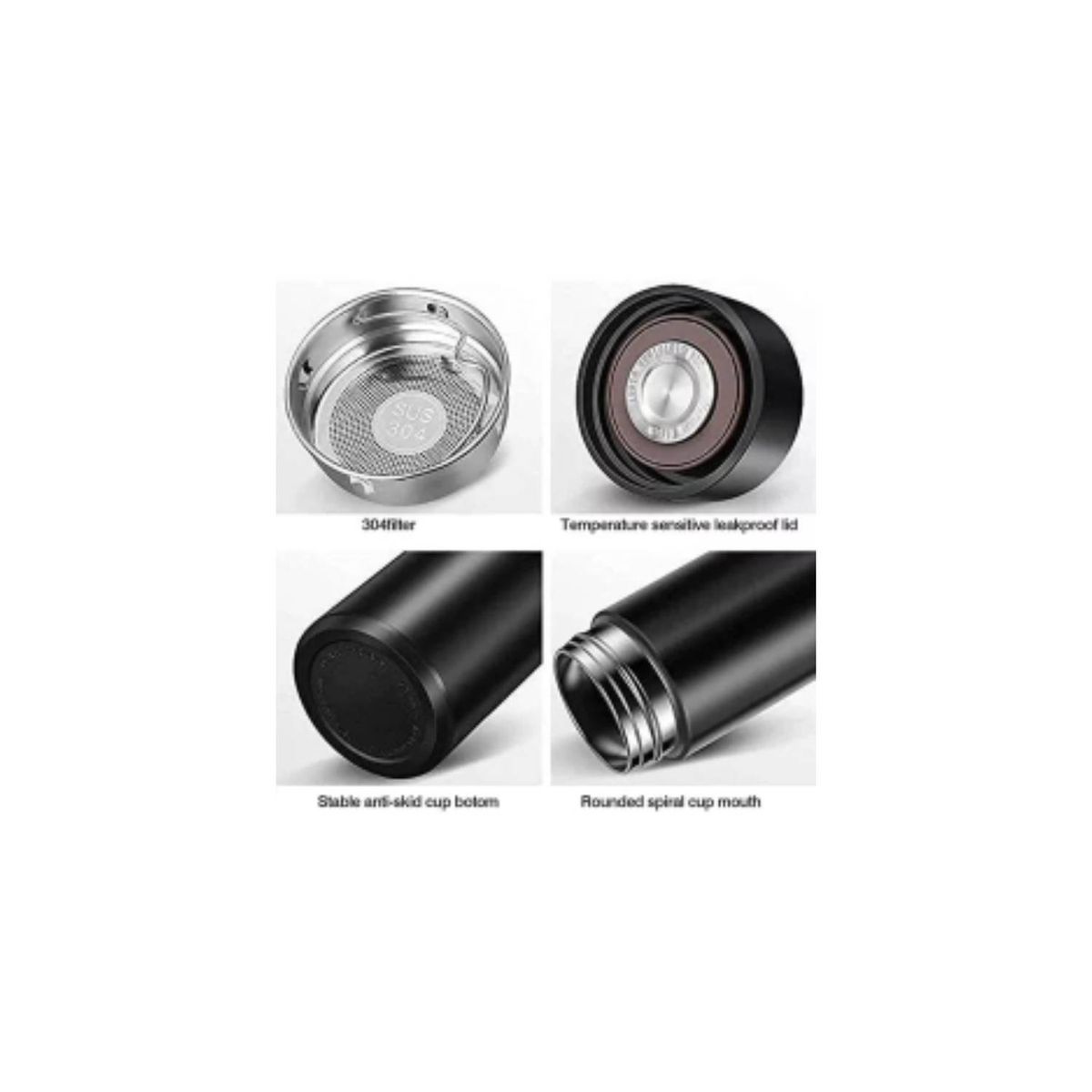 GENERICO - Termo Portatil Bebida Caliente Fria Con Pantalla 500ml