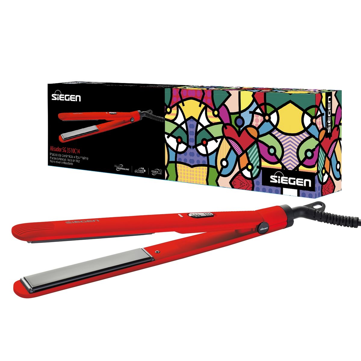 SIEGEN - Alisador Original Styler Rojo Siegen SG-3510C14
