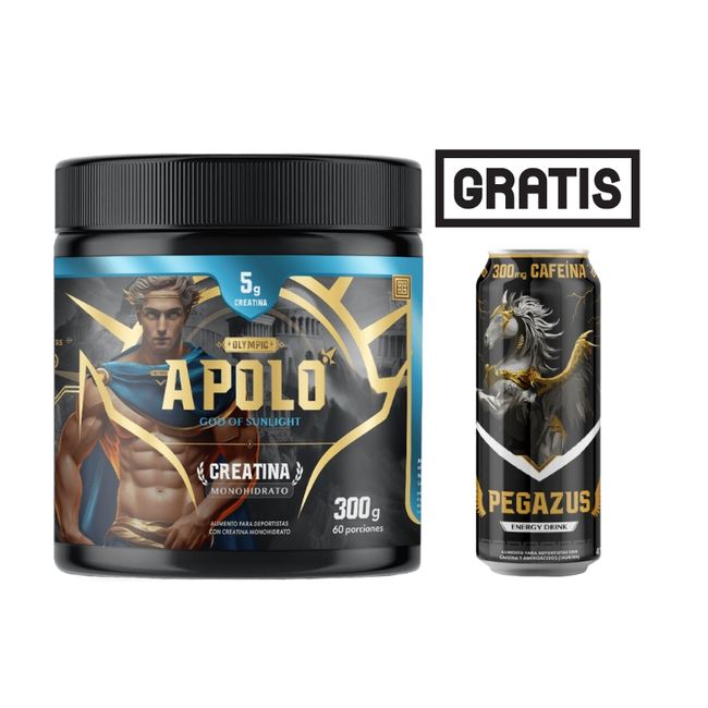 PALIKOS FITNESS - Creatina Apolo Grande 300 gramos + gratis bebida energetica Pegazus.
