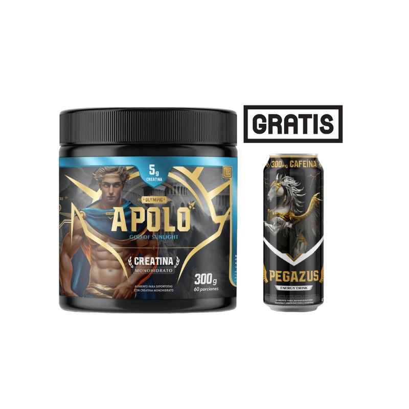 PALIKOS FITNESS - Creatina Apolo Grande 300 gramos + gratis bebida energetica Pegazus.