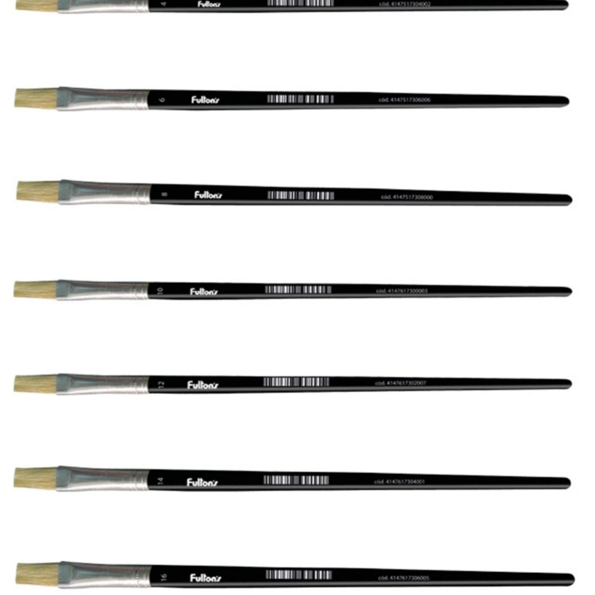 FULTONS - Pack 3  Pincel número 2, cerda plano