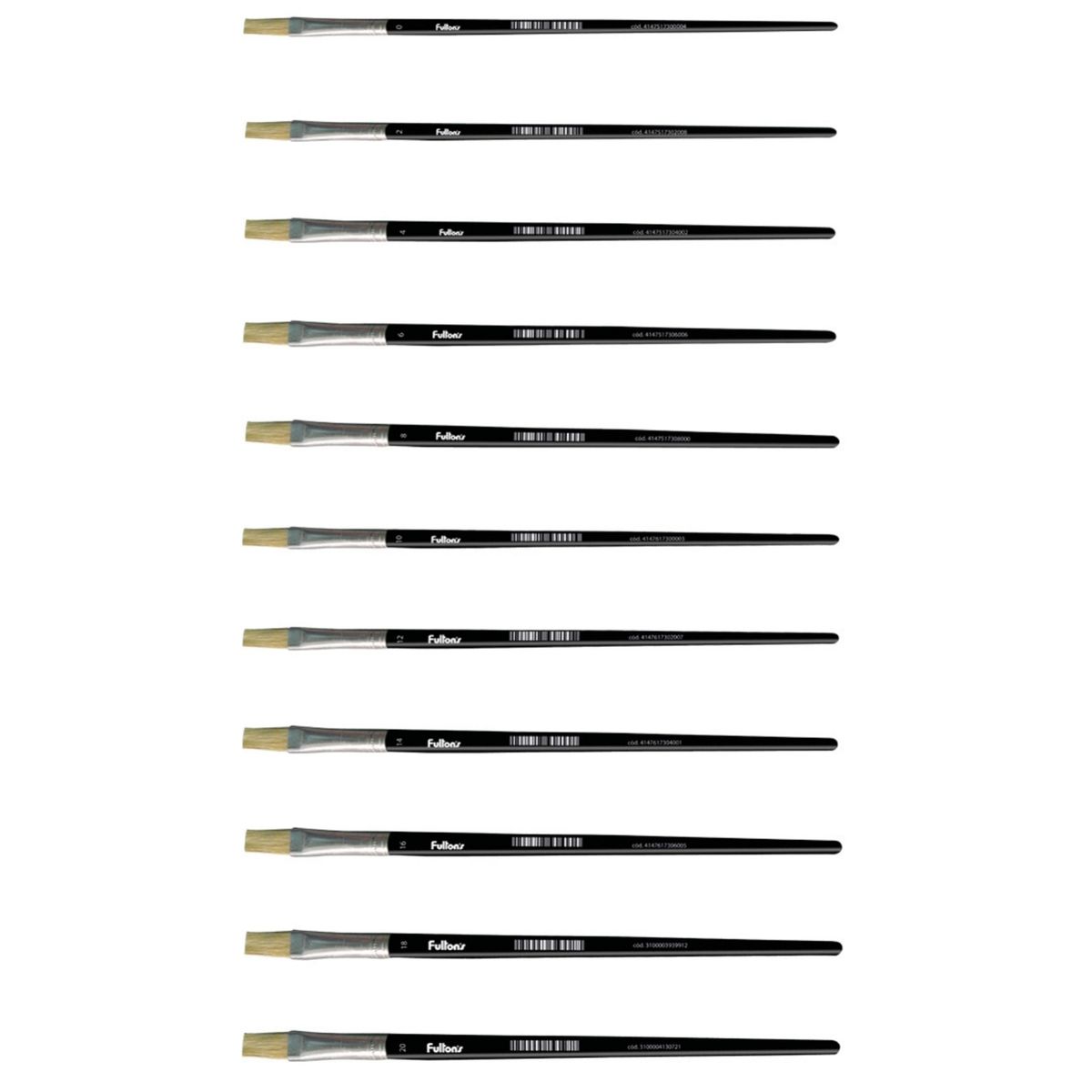 FULTONS - Pack 3  Pincel número 2, cerda plano