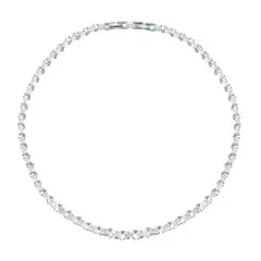 BLOOM CRYSTAL - Collar Jazz Tennis w Baguette Cut Cubic Zirconia Rodio
