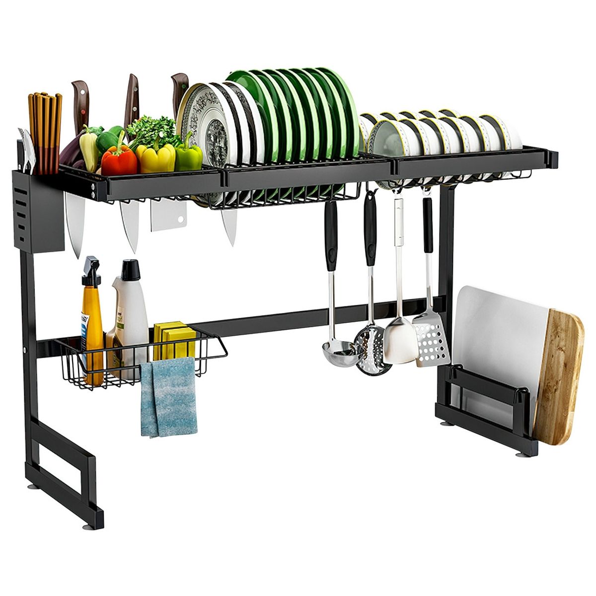 DECOTEAM - Secaplatos Escurridor de Loza Decoteam 2 Niveles Acero Inox DECOTEAM