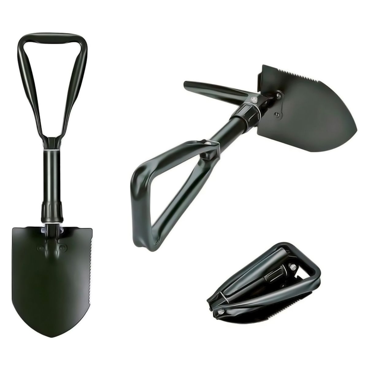 GENERICO - Pala Picota Plegable Camping Trekking Portatil 2 En 1