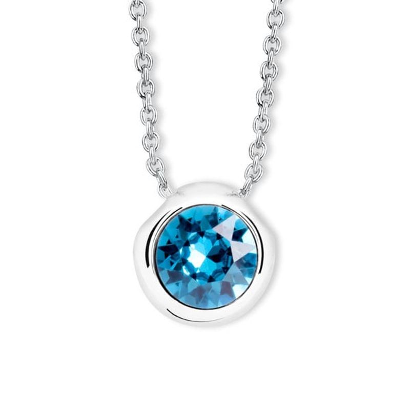 BLOOM CRYSTAL - Collar round solitaire con cristal de Austria