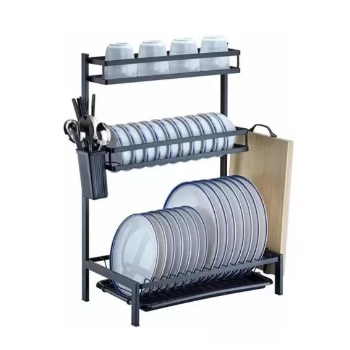 GENERICO - Secador Escurridor De Loza Platos 3 Niveles