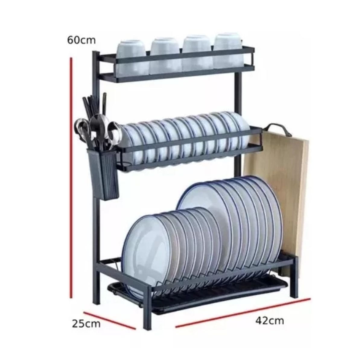 GENERICO - Secador Escurridor De Loza Platos 3 Niveles