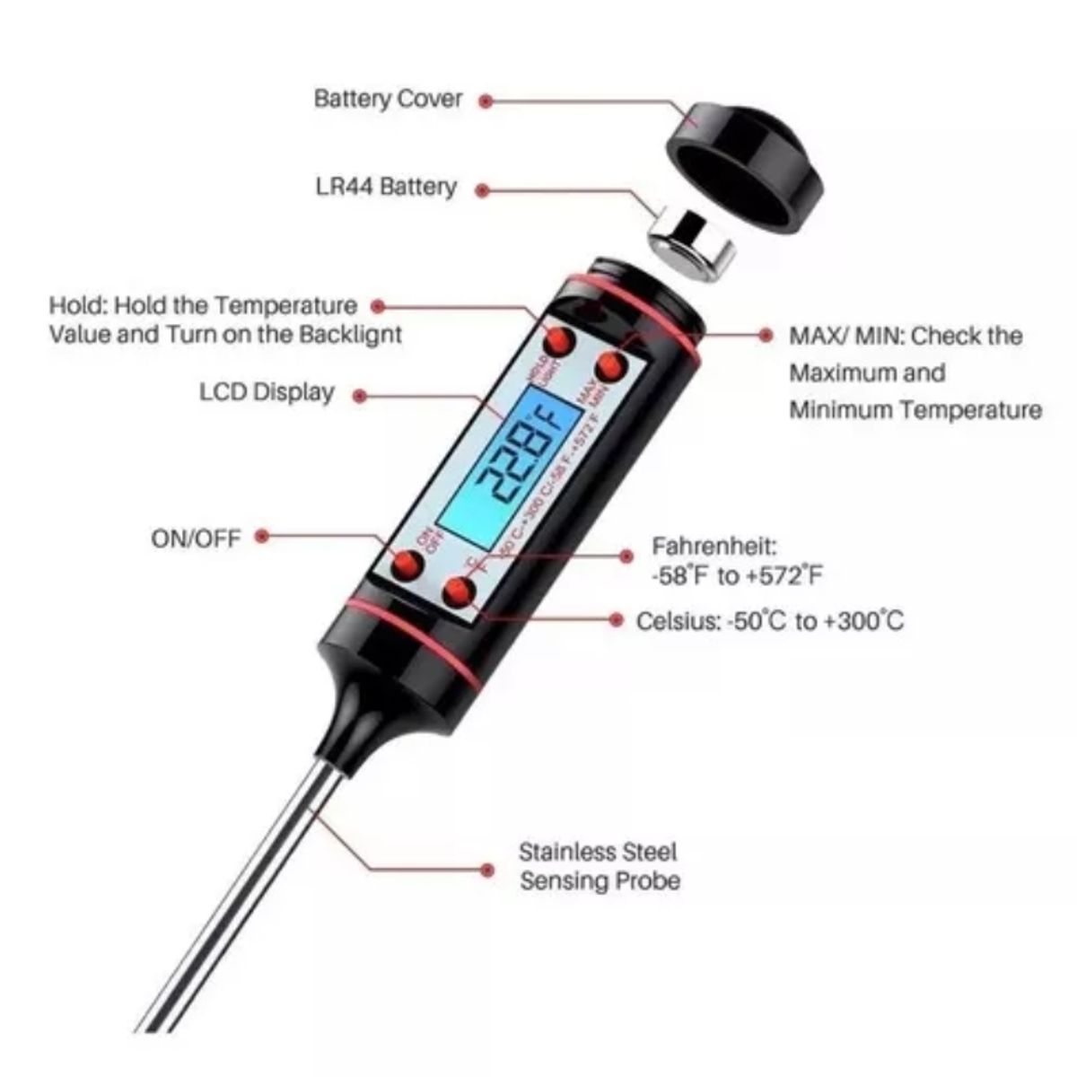 GENERICO - Termómetro Cocina Digital