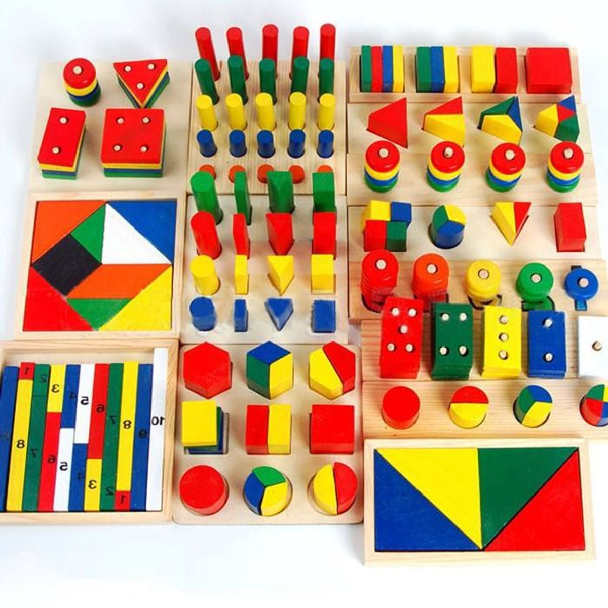 GENERICO - Set de 14 juegos Montessori de Madera