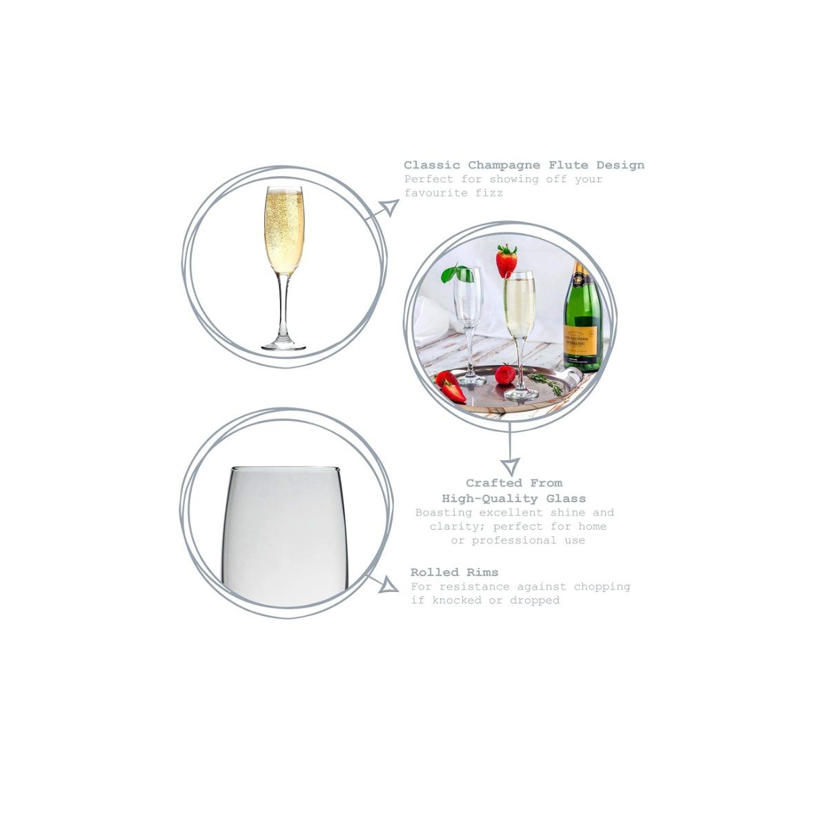CRISTAR - Copas de Champagne  Champán Versalles 176cc X6