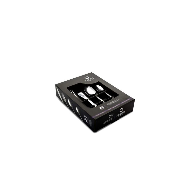 KRONS - Juego De Cubiertos De Mesa 24 Piezas Acero Inoxidable