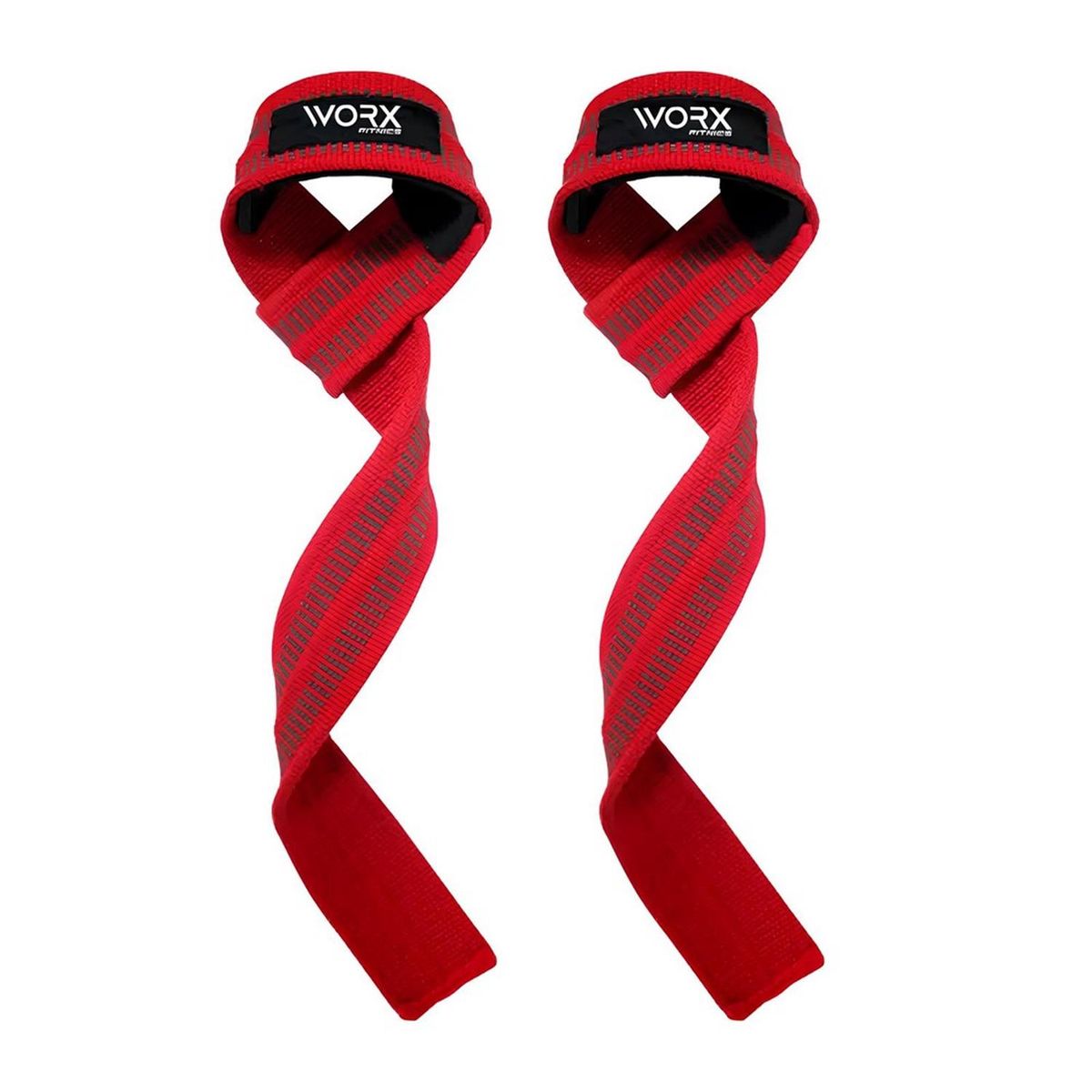 WORX - Straps Correas Levantamiento Pesas Gym Set 2 - Rojo