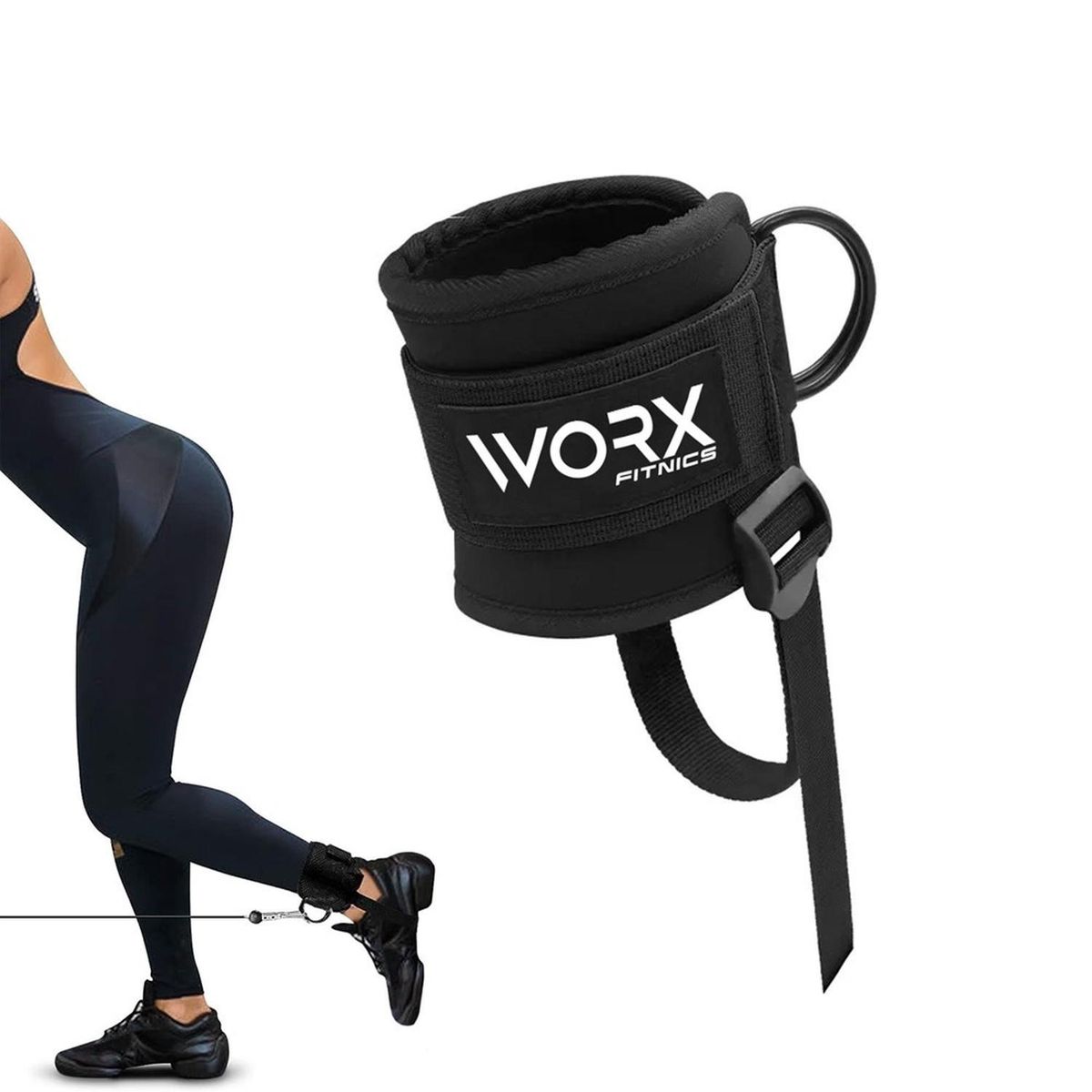WORX - Tobillera Para Polea Correa Worx Gym Gimnasio Gluteos