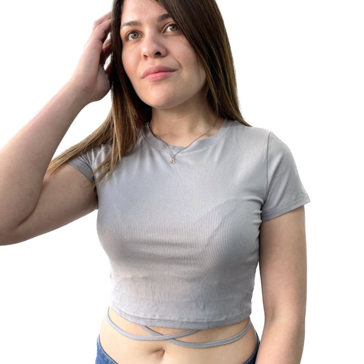 GENERICO - POLERA  CROP BÁSICO TIRANTE Y CUELLO REDONDO