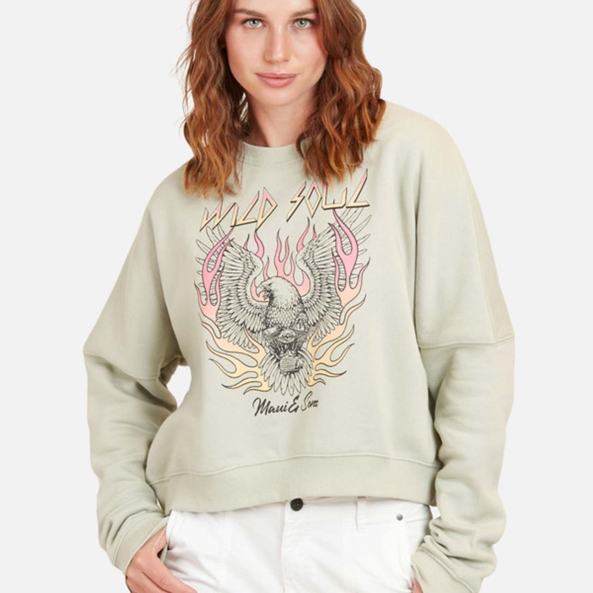 MAUI AND SONS - Poleron Eagle M Mujer Verde