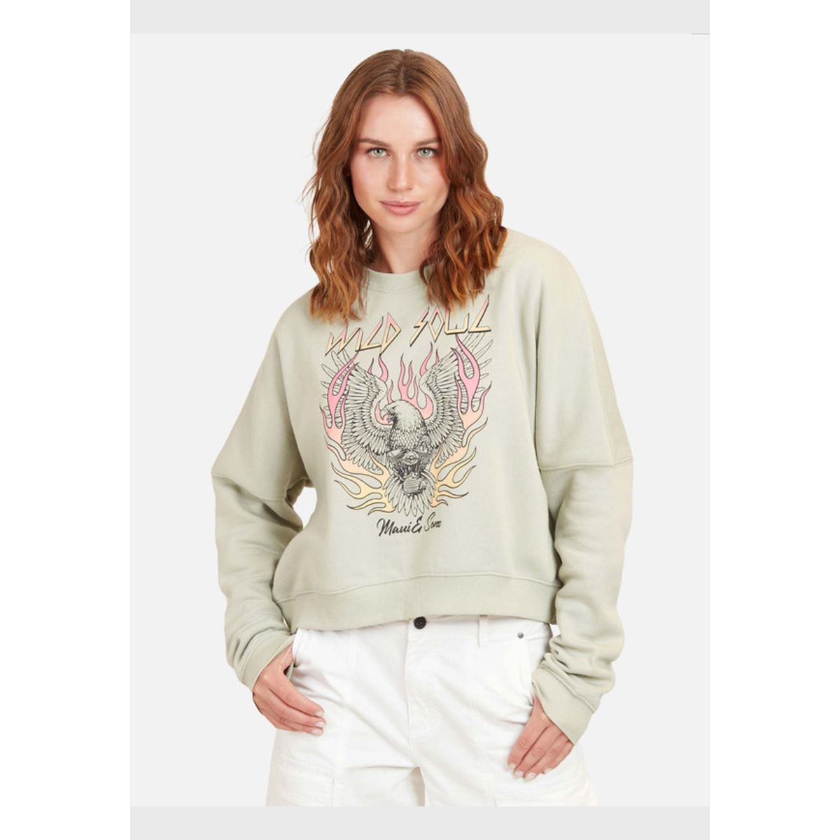 MAUI AND SONS - Poleron Eagle M Mujer Verde