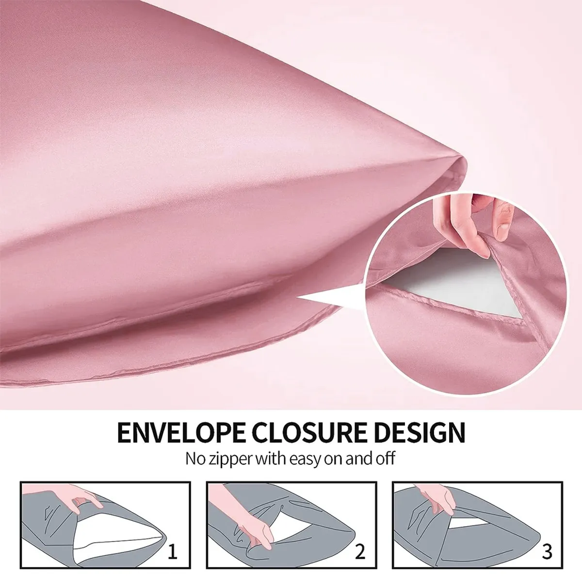 GENERICO - FUNDA KING SEDA PREMIUM ROSA 50 X 80cm..