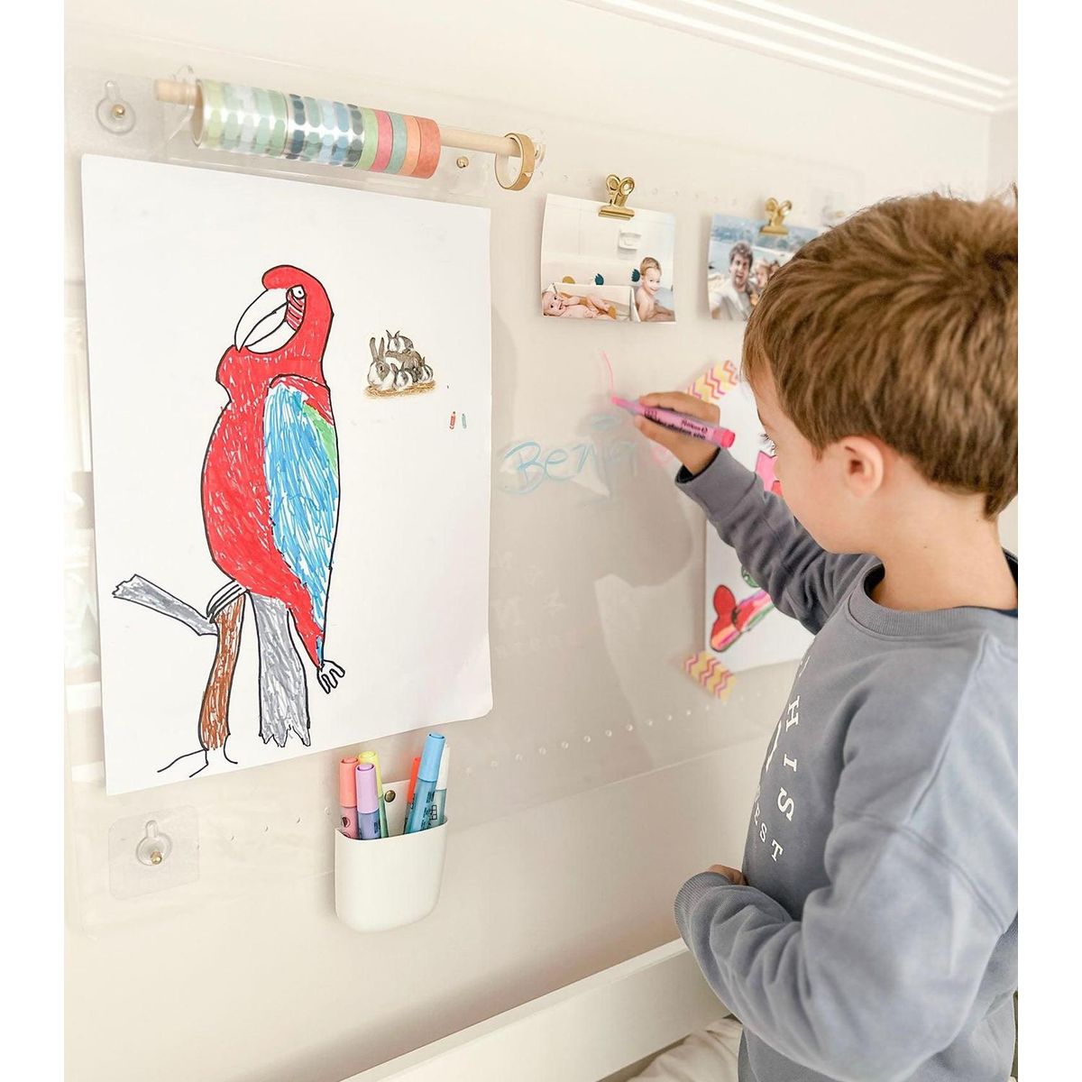 GIROM - Panel  pizarra de acrílico blanco 80x60cm - Blanco