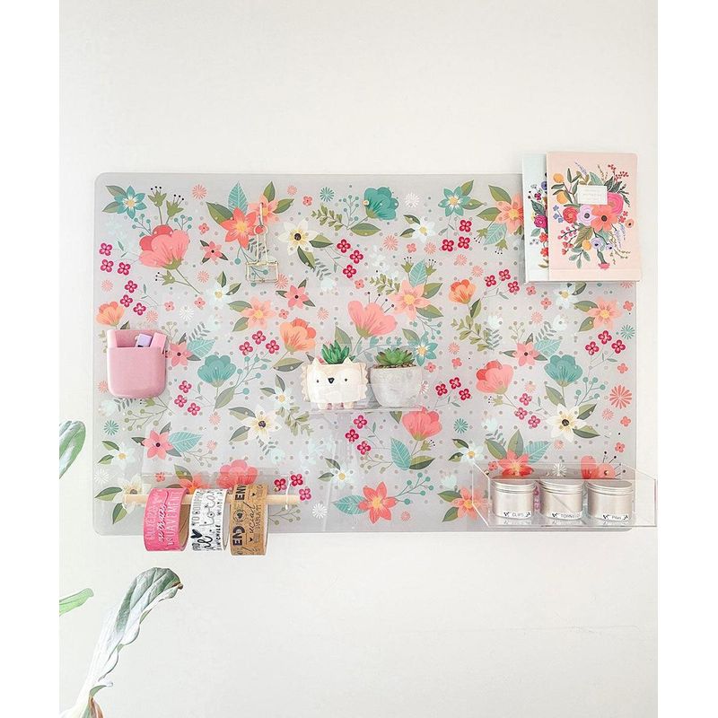 GIROM - Panel organizador de pared acrilico Margarita gris 100x60cm